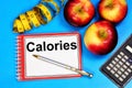 Calories Ã¢â¬â the inscription of the text in Notepad, diet planning.